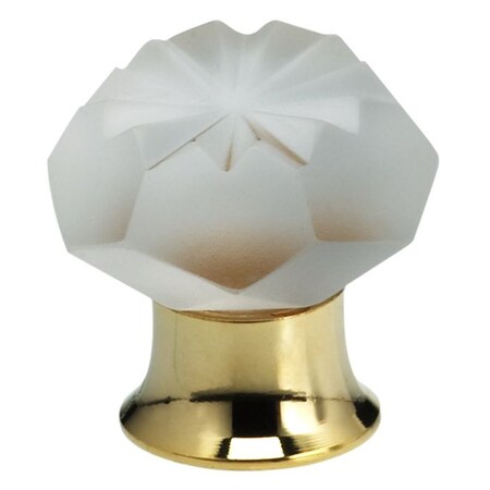 Omnia Satin Clear Crystal Cabinet Knob Bright Brass 1-3/16" 4901/30.3S