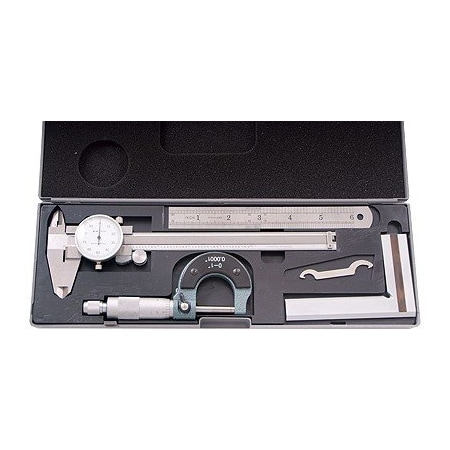 Hhip 4 Piece Machinist's / Student's Kit With 6" Dial Caliper 4902-0004