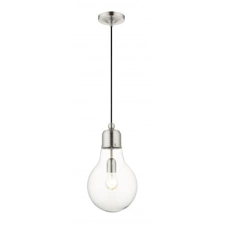 Livex Lighting Brushed Nickel Pendant, 1 Light 49092-91