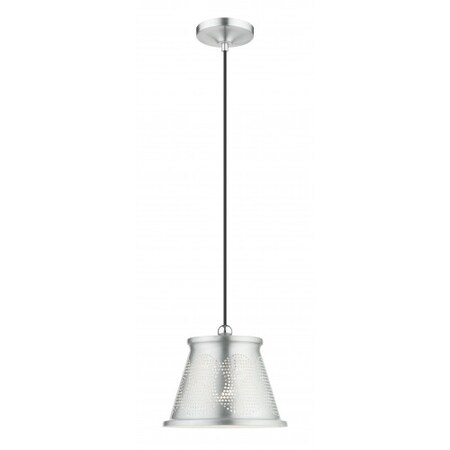 Livex Lighting Brushed Aluminum Pendant, 1 Light 49096-66