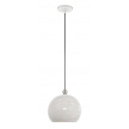 Livex Lighting White with Brushed Nickel Accents Pendan 49100-03