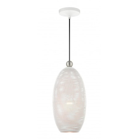 Livex Lighting White with Brushed Nickel Accents Pendan 49101-03