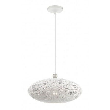 Livex Lighting White with Brushed Nickel Accents Pendan 49102-03