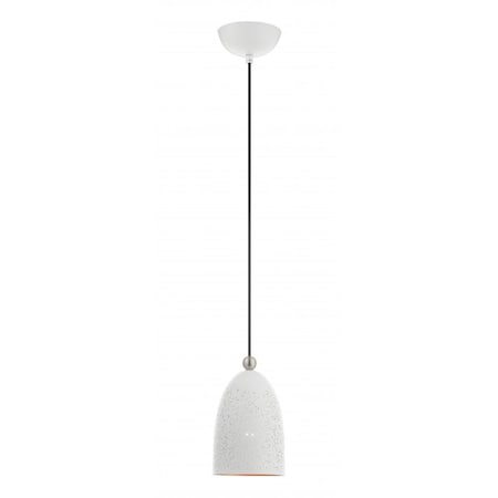 Livex Lighting White with Brushed Nickel Accents Pendan 49107-03