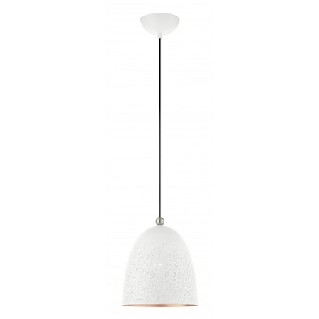 Livex Lighting White with Brushed Nickel Accents Pendan 49108-03
