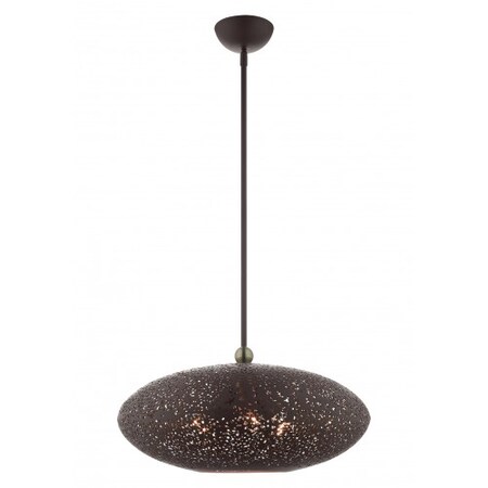 Livex Lighting Bronze with Antique Brass Accents Pendan 49185-07