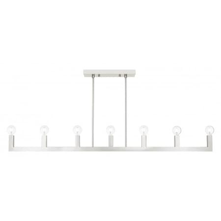 Livex Lighting Brushed Nickel Linear Chandelier, 7 Light 49209-91