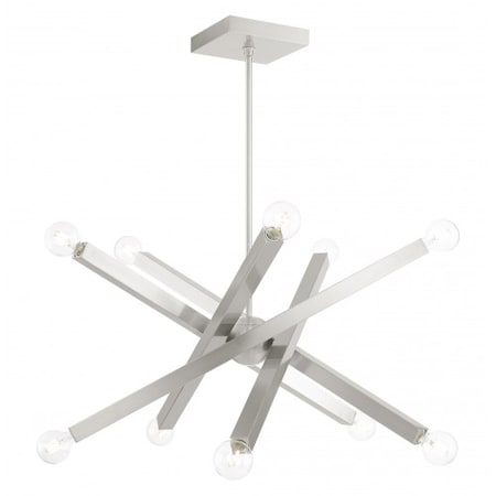 Livex Lighting Brushed Nickel Chandelier, 10 Light 49227-91
