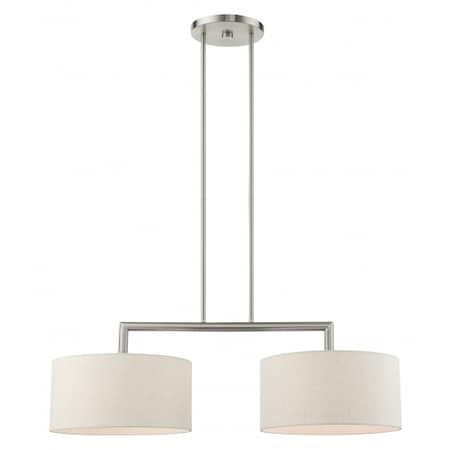 Livex Lighting Brushed Nickel Linear Chandelier, 2 Light 49292-91