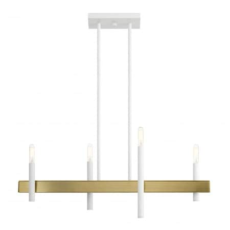 Livex Lighting White with Antique Brass Accents Chandel 49334-03