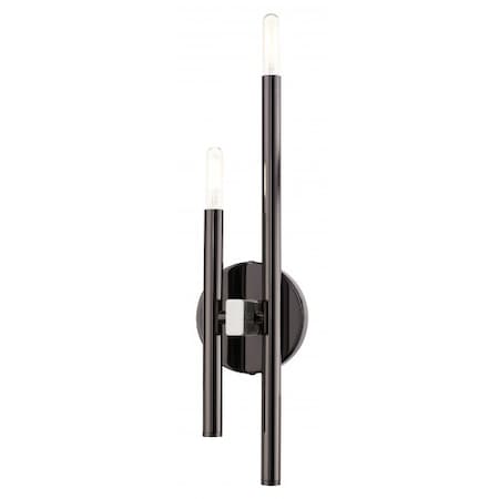 Livex Lighting Black Chrome ADA Double Sconce, 2 Light 49342-46