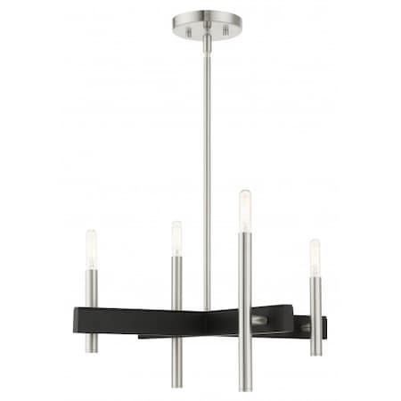 Livex Lighting Brushed NickelChandelier, 4 Light 49344-91