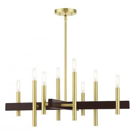 Livex Lighting Satin BrassChandelier, 8 Light 49348-12