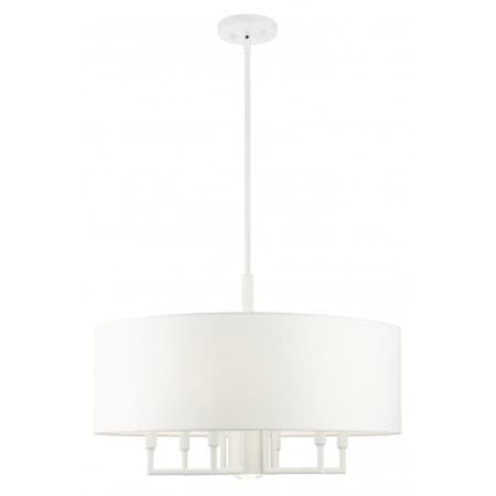 Livex Lighting White Pendant Chandelier, 7 Light 49376-03