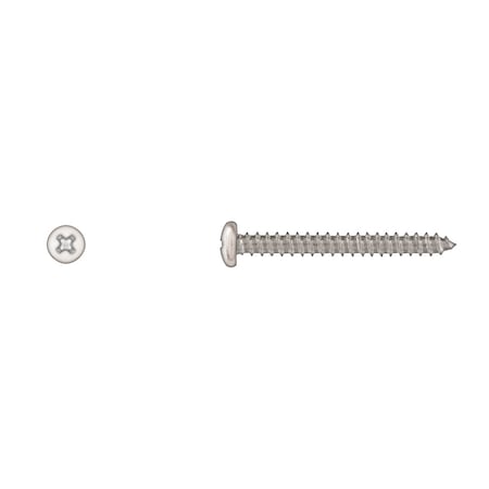 Disco Sheet Metal Screw, #8 x 1-1/2 in, Zinc Plated Steel Pan Head Phillips Drive 494PK