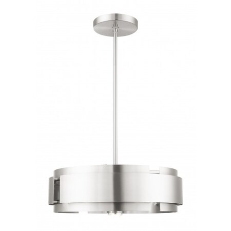 Livex Lighting Brushed Nickel Pendant Chandelier, 5 Ligh 49414-91