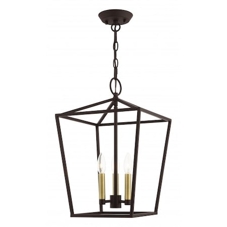 Livex Lighting Bronze Convertible Semi Flush/Lantern, 3 49433-07