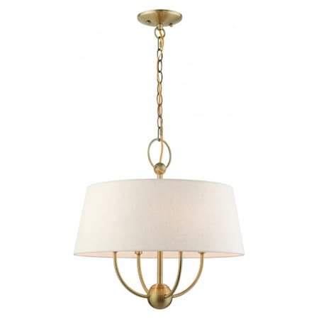 Livex Lighting Antique Brass Pendant Chandelier, 4 Light 49444-01