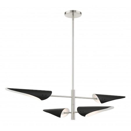 Livex Lighting Brushed Nickel Pendant Chandelier, 4 Ligh 49494-91