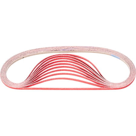 Pferd Coated Belt, Co-Cool, 1/4"x24", 80 Grit, 1/4" W, 24" L, Coated, Ceramic Oxide, 80 Grit 49507