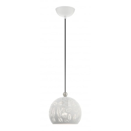 Livex Lighting White with Brushed Nickel Accents Pendan 49541-03