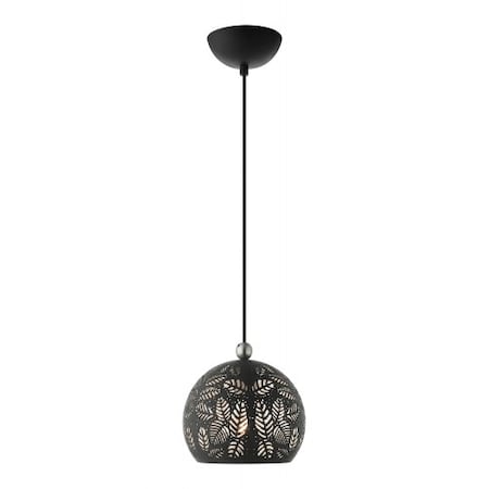 Livex Lighting Black with Brushed Nickel Accents Pendan 49541-04