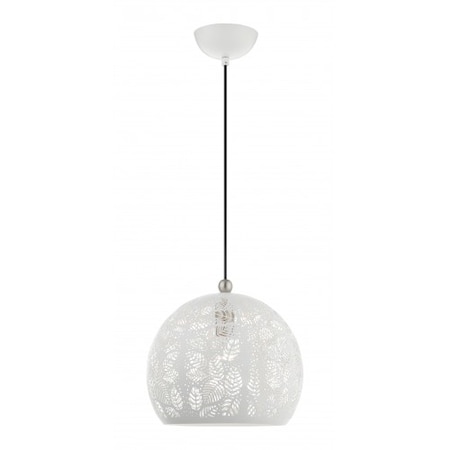 Livex Lighting White with Brushed Nickel Accents Pendan 49542-03