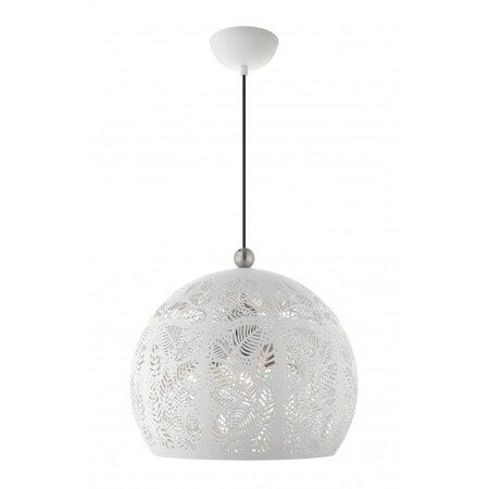 Livex Lighting White with Brushed Nickel Accents Pendan 49543-03