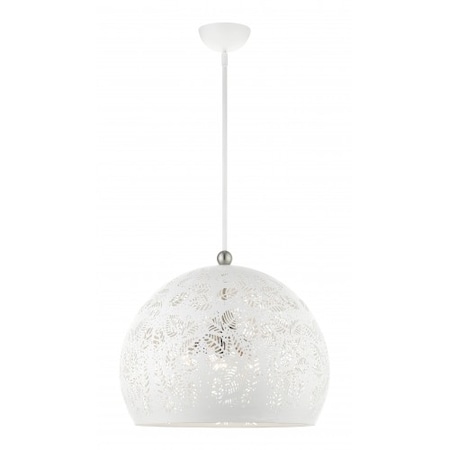 Livex Lighting White with Brushed Nickel Accents Pendan 49544-03