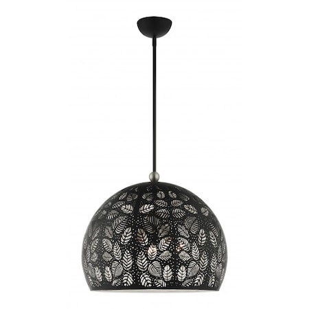 Livex Lighting Black with Brushed Nickel Accents Pendan 49544-04