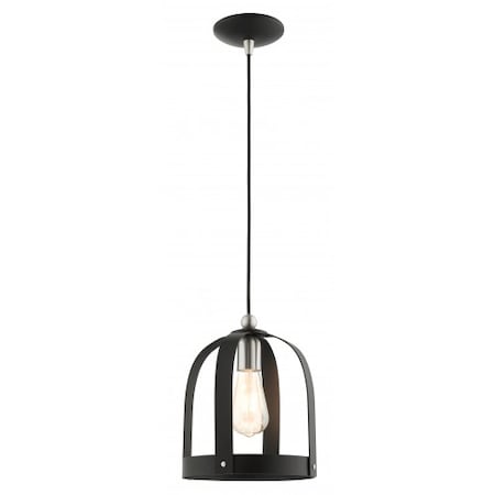 Livex Lighting Textured Black Mini Pendant, 1 Light 49642-14