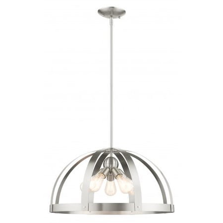 Livex Lighting Brushed Nickel Pendant Chandelier, 5 Ligh 49645-91