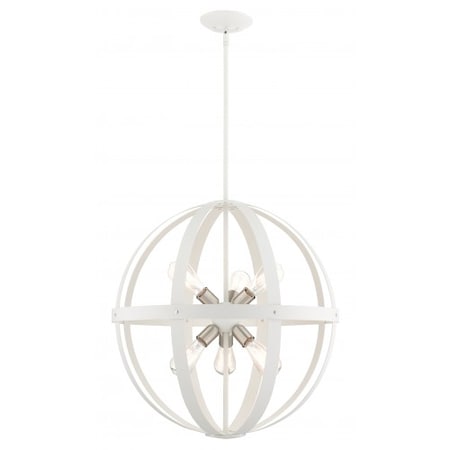 Livex Lighting Textured White, Brushed Nickel Fnish Clus 49646-13