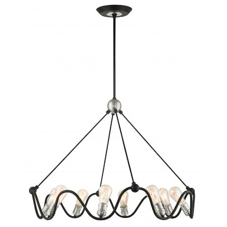 Livex Lighting Textured Black with Brushed Nickel Accen 49736-14