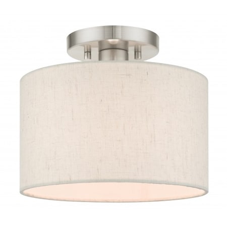 Livex Lighting Brushed Nickel Semi Flush, 1 Light 49808-91