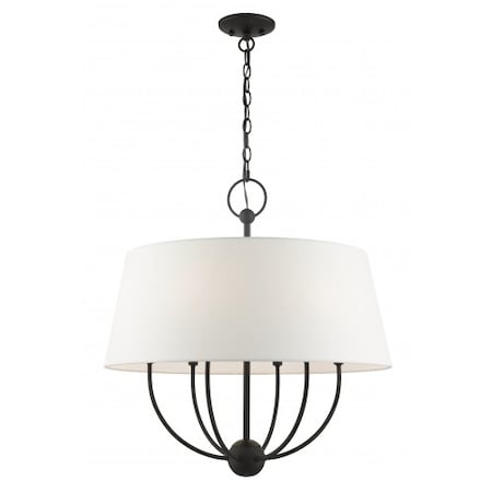 Livex Lighting Black Pendant Chandelier, 6 Light 49846-04