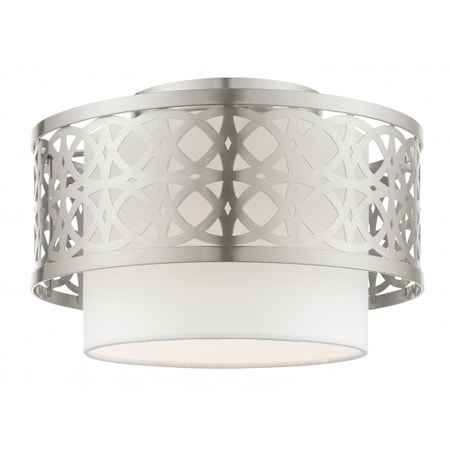 Livex Lighting Brushed Nickel Semi Flush, 1 Light 49862-91