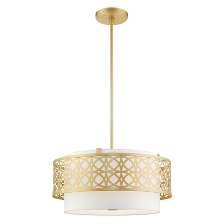 Livex Lighting Soft Gold Pendant Chandelier, 4 Light 49865-33