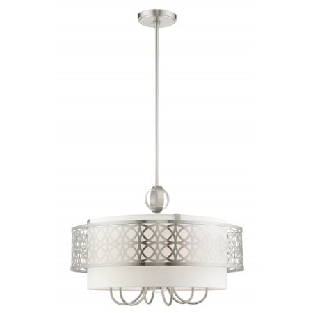Livex Lighting Brushed Nickel Pendant Chandelier, 7 Ligh 49866-91