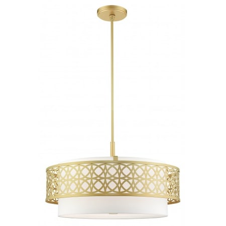 Livex Lighting Soft Gold Pendant Chandelier, 5 Light 49870-33