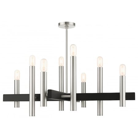 Livex Lighting Brushed Nickel Chandelier, 8 Light 49998-91