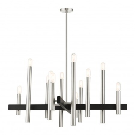 Livex Lighting Brushed Nickel Chandelier, 12 Light 49999-91