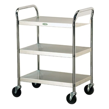 Lakeside Tubular Chrome Frame 3 Shelf Cart; 500 lb Capacity, 21"x33" - K.D. 499