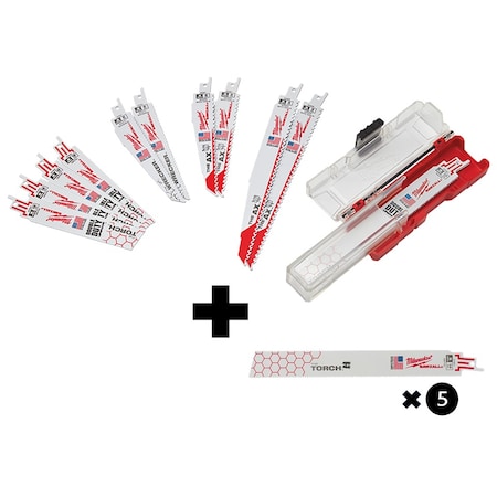 Milwaukee Tool SAWZALL SET, DEMO 12PC, w/14T9LG TORCH 5PK 49-22-1129, 48-00-5787