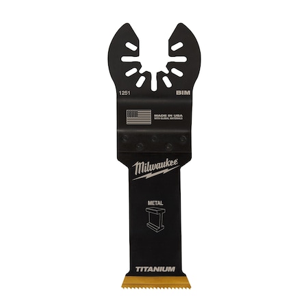 Milwaukee Tool 1-1/8 in. OPEN-LOK TITANIUM ENHANCED Metal-Cutting Oscillating Multi-Tool Blade (1 pk) 49-25-1251