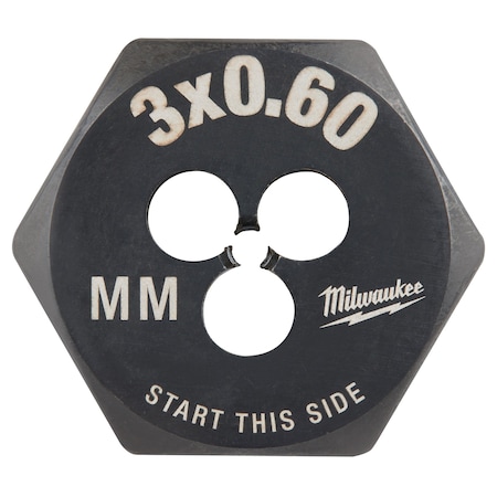 Milwaukee M3-0.60 mm 1-Inch Hex Threading Die - 49-57-5310
