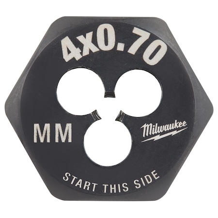 Milwaukee Tool Hex Threading Die, M4x0.7, Metric 49-57-5319