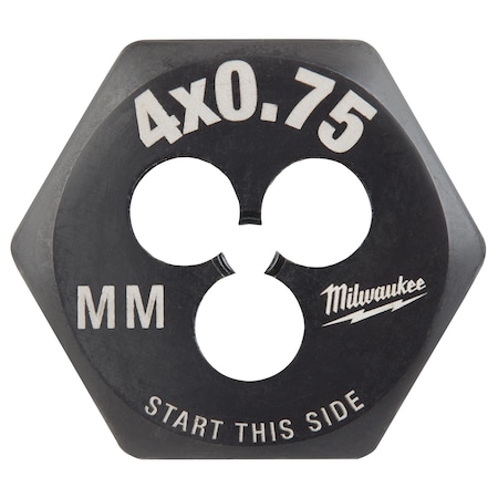Milwaukee Tool Hex Threading Die, M4x0.75, Metric 49-57-5320