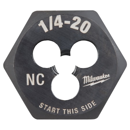 Milwaukee Tool Hex Threading Die, 1/4"-20, UNC 49-57-5334