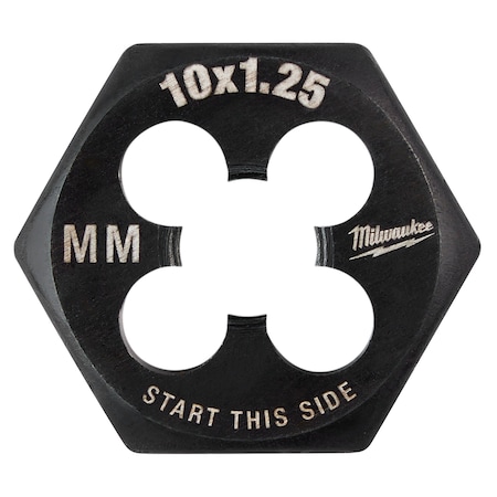 Milwaukee M10-1.25 mm 1-Inch Hex Threading Die - 49-57-5353